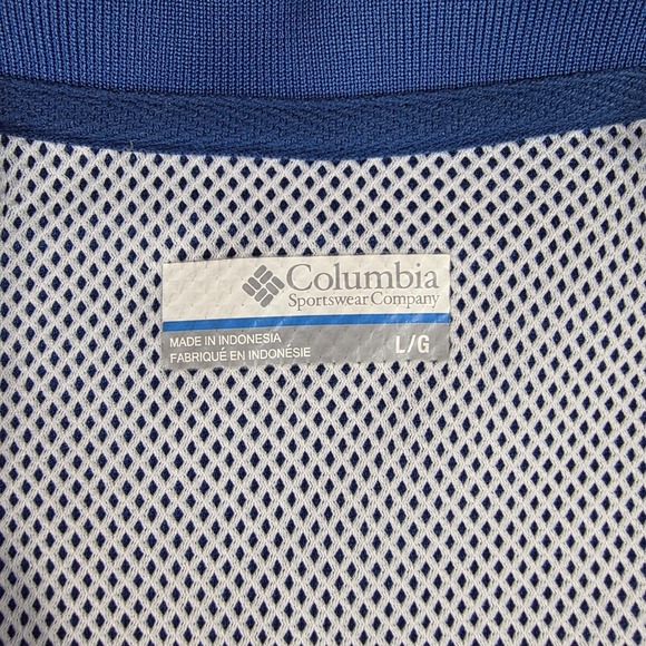 Columbia Polo Shirt Mens Large PFG Perfect Cast Blue Vented Omni-Shade XM6930 - Picture 3 of 15